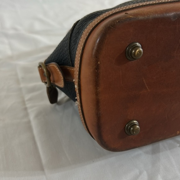 Dooney & Bourke Vintage Norfolk AWL Navy Blue Dome Satchel - Picture 9 of 11